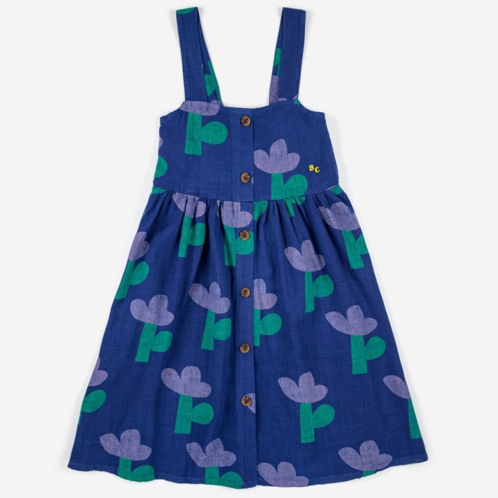 Bobo Choses Sea Flower All Over Strap Dress - Size 4-5 years